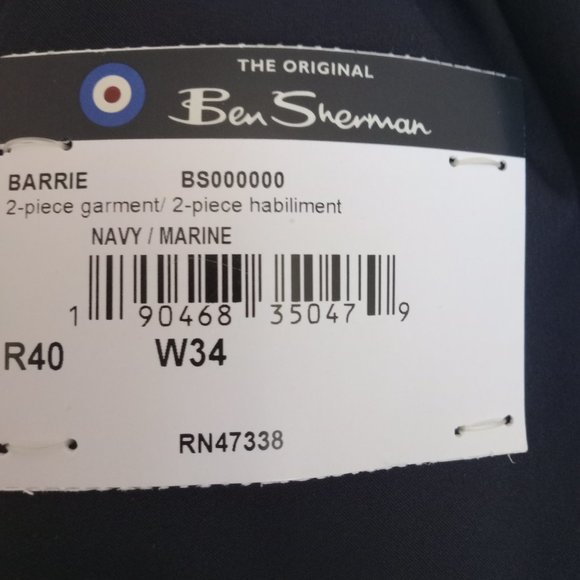 NWT - Ben Sherman Stretch 2 Button Suit Jackets - Picture 3 of 5